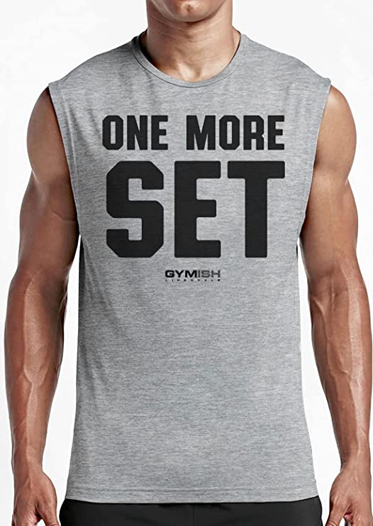 018. One More Set Funny Workout Muscle Tank Top for Men