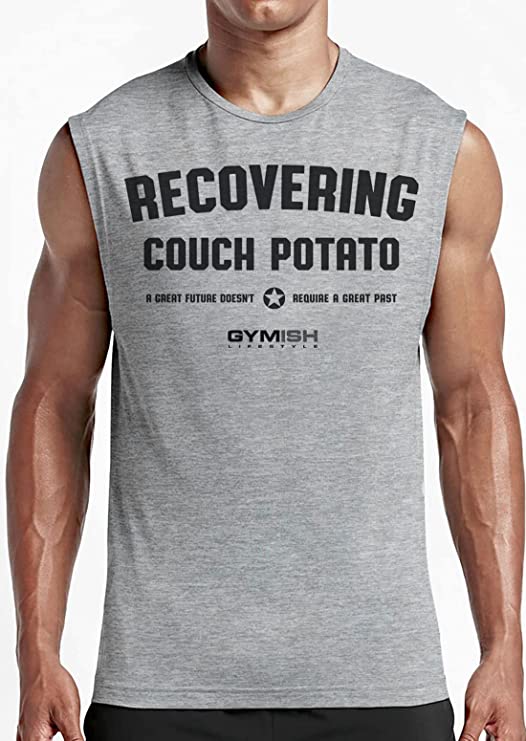 030. Recovering Couch Potato Funny Workout Muscle Tank Top for Men T-Shirt GYMISH LIFESTYLE