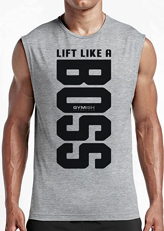 012. Lift Like A BOSS Funny Workout Muscle Tank Top for Men T-Shirt GYMISH LIFESTYLE