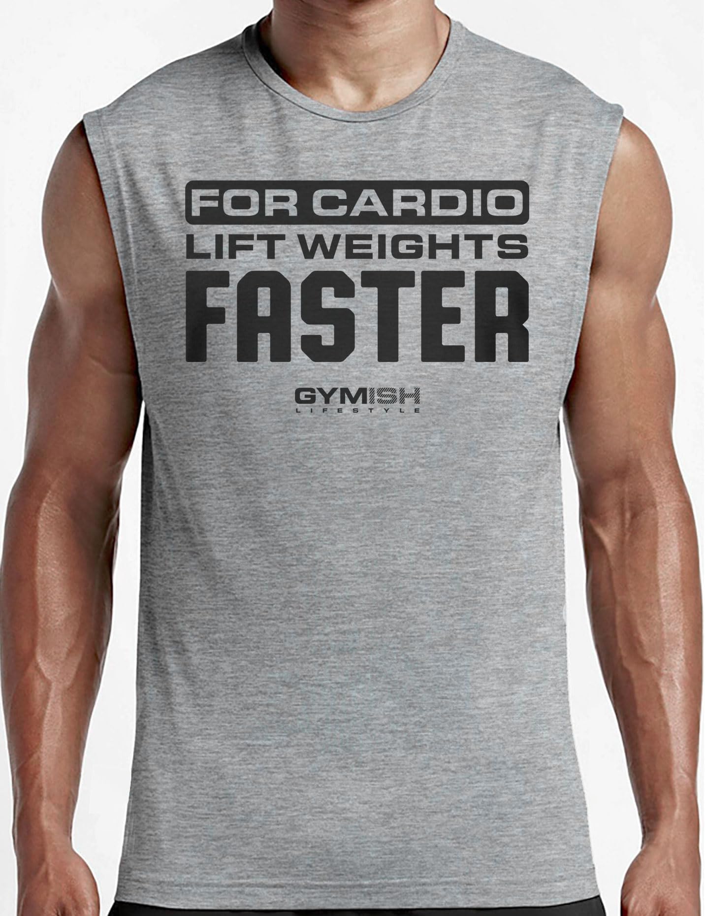 093. For Cardio Lift Weights Faster Motivational Gym Muscle TankTop