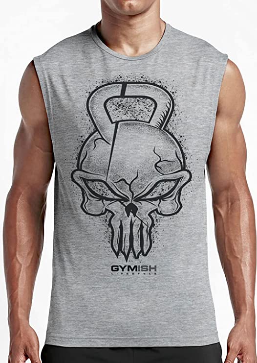 028. Gym Reaper Skull Funny Workout Muscle Tank Top for Men T-Shirt GYMISH LIFESTYLE