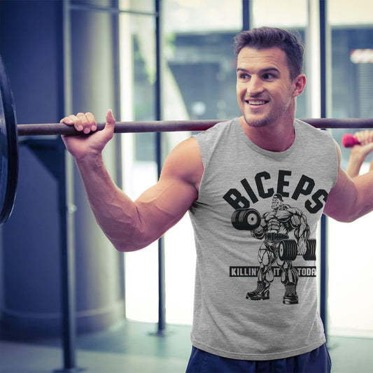 032. Biceps Killin' It Today Workout Muscle Tank Top for Men