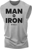 042. Man Vs. Iron Funny Workout Muscle Tank Top for Men