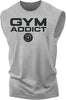 040. Gym Addict Funny Workout Muscle Tank Top for Men