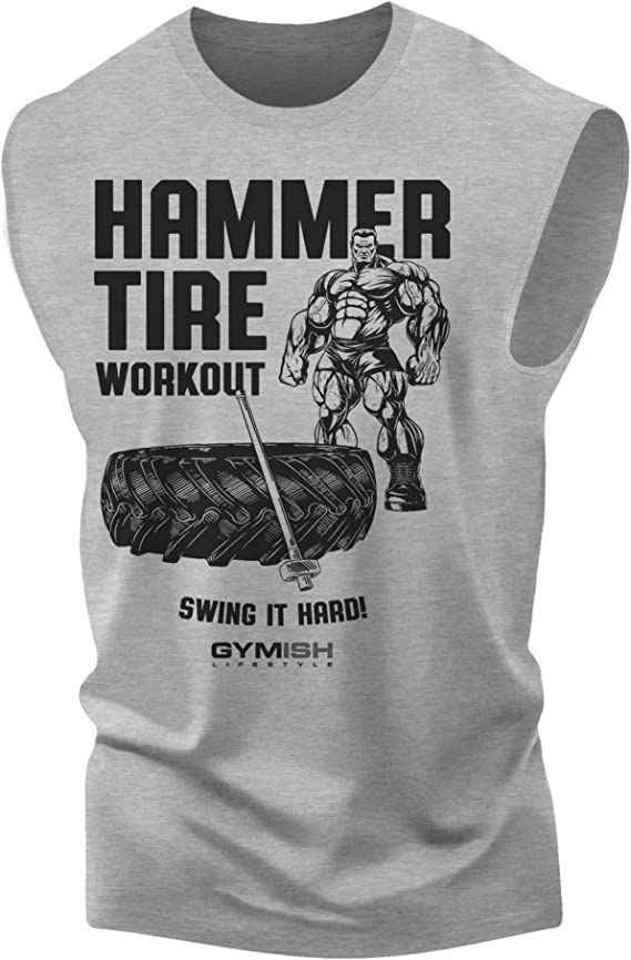 050. Hammer Tire Funny Workout Muscle Tank Top for Men