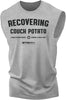 030. Recovering Couch Potato Funny Workout Muscle Tank Top for Men