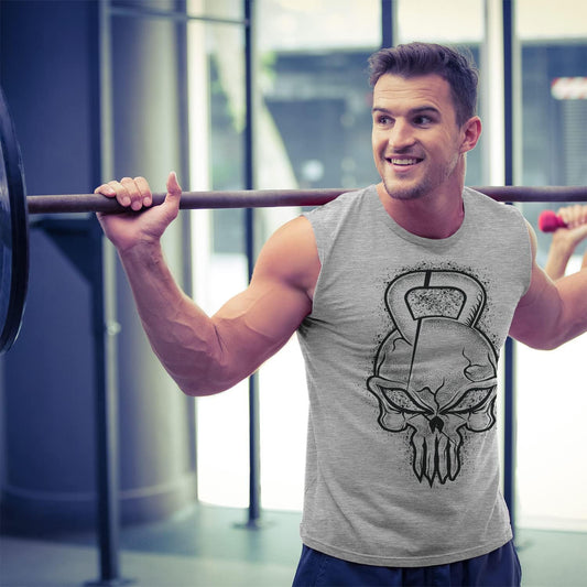 028. Gym Reaper Skull Funny Workout Muscle Tank Top for Men T-Shirt GYMISH LIFESTYLE