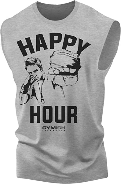 039. Kickboxer Funny Workout Muscle Tank Top for Men Heather Grey T-Shirt GYMISH LIFESTYLE