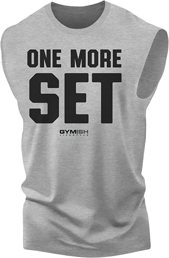 018. One More Set Funny Workout Muscle Tank Top for Men