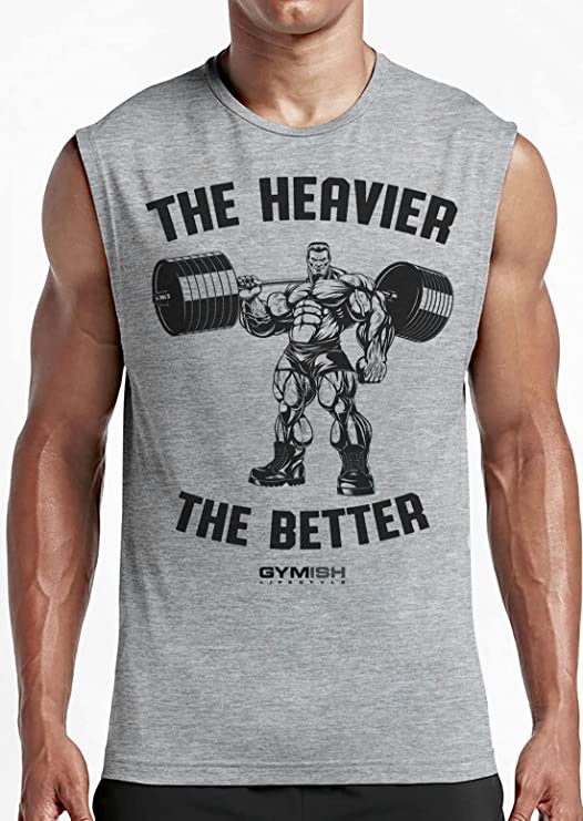 022. The Heavier The Better Funny Workout Muscle Tank Top for Men