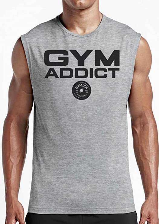 040. Gym Addict Funny Workout Muscle Tank Top for Men T-Shirt GYMISH LIFESTYLE