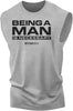 062. Being A Man Is Necessary Workout Muscle Tank Top for Men