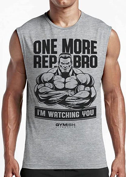 033. One More Rep, Bro! Funny Workout Muscle Tank Top for Men T-Shirt GYMISH LIFESTYLE