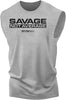 065. Savage Not Average Funny Workout Muscle Tank Top for Men