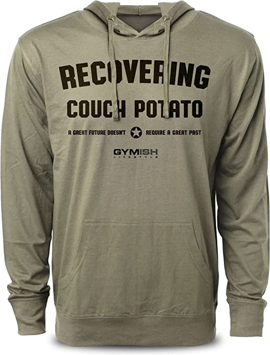 Recovering Couch Potato Workout Hoodies Funny Hoodies Gym Sweatshirt Lifting Pullover
