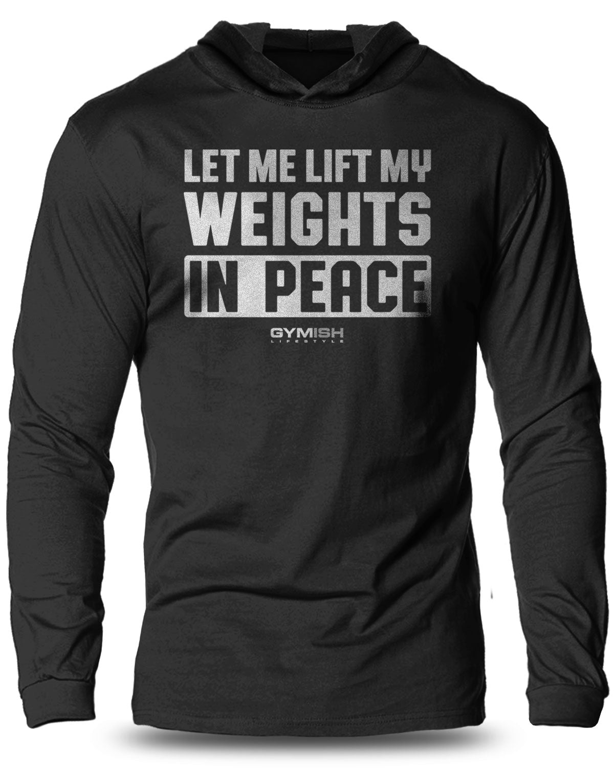 056- Lift in Peace Lightweight Long Sleeve Hooded T-shirt for Men