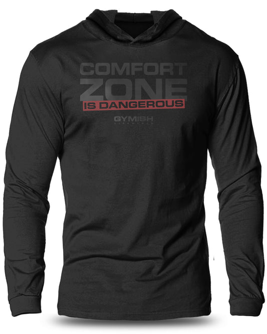 075- Comfort Zone Lightweight Long Sleeve Hooded T-shirt for Men