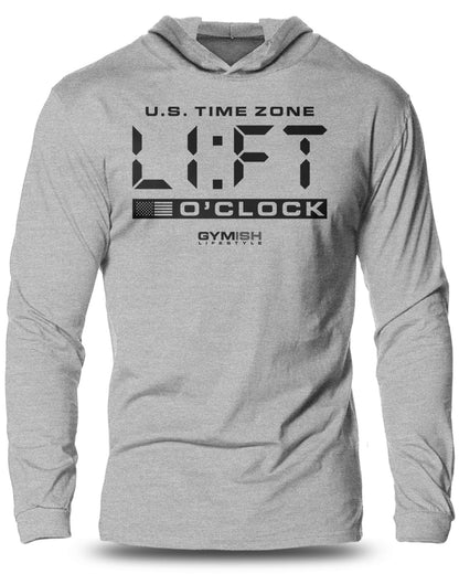 089- LIFT O'Clock Lightweight Long Sleeve Hooded T-shirt for Men