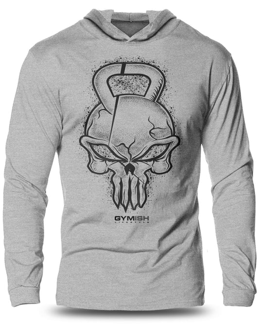 028- Gym Reaper Lightweight Long Sleeve Hooded T-shirt for Men