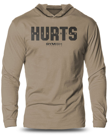 005-Everything Hurts Lightweight Long Sleeve Hooded T-shirt for Men
