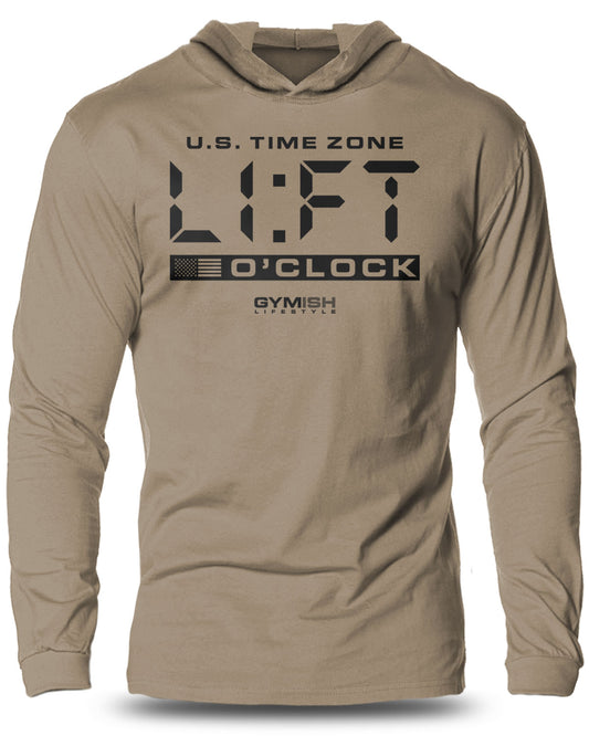 089. LIFT O'Clock Lightweight Long Sleeve Hooded T-shirt for Men