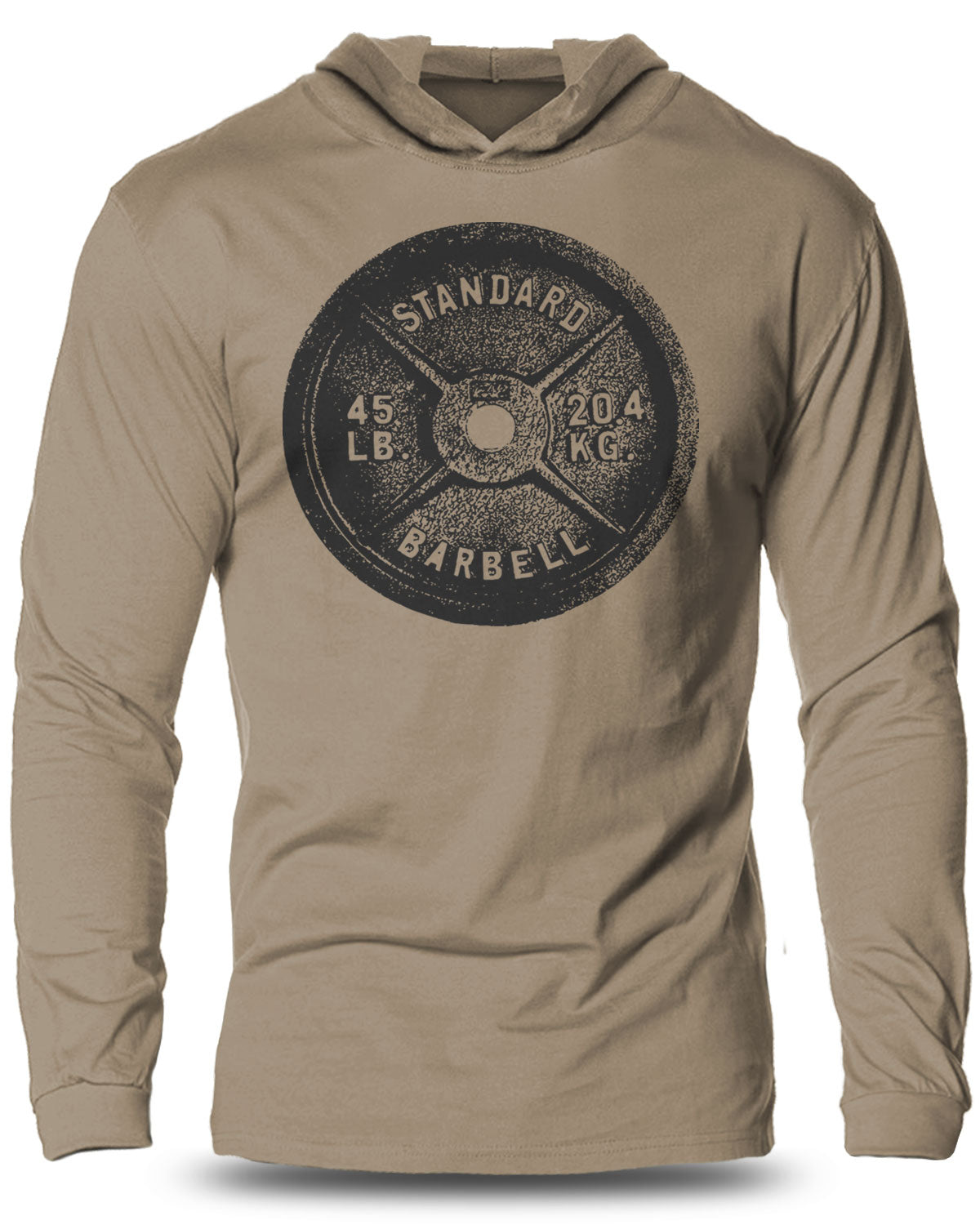 001-Squat Bench Deadlift Lightweight Long Sleeve Hooded T-shirt for Men