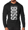 012. Lift Like A BOSS Lightweight Long Sleeve Hooded T-shirt for Men