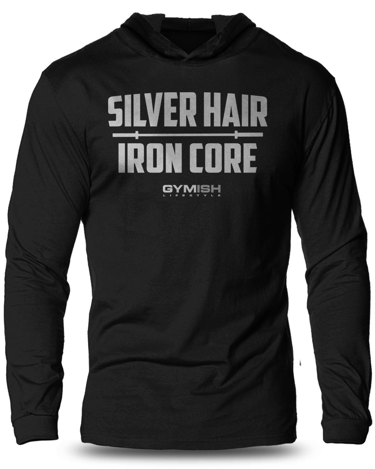 083- SILVER HAIR, IRON CORE Lightweight Long Sleeve Hooded T-shirt for Men