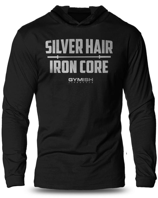 083. SILVER HAIR, IRON CORE Lightweight Long Sleeve Hooded T-shirt for Men