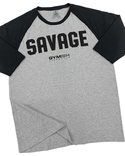 03- RAGLAN SAVAGE Workout Gym T-Shirt for Men