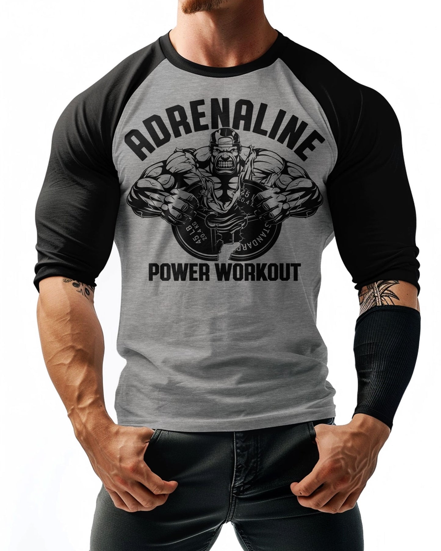 20- RAGLAN Adrenaline Workout Gym Shirt for Men