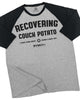 030. RAGLAN Recovering Couch Potato Workout Gym T-Shirt for Men