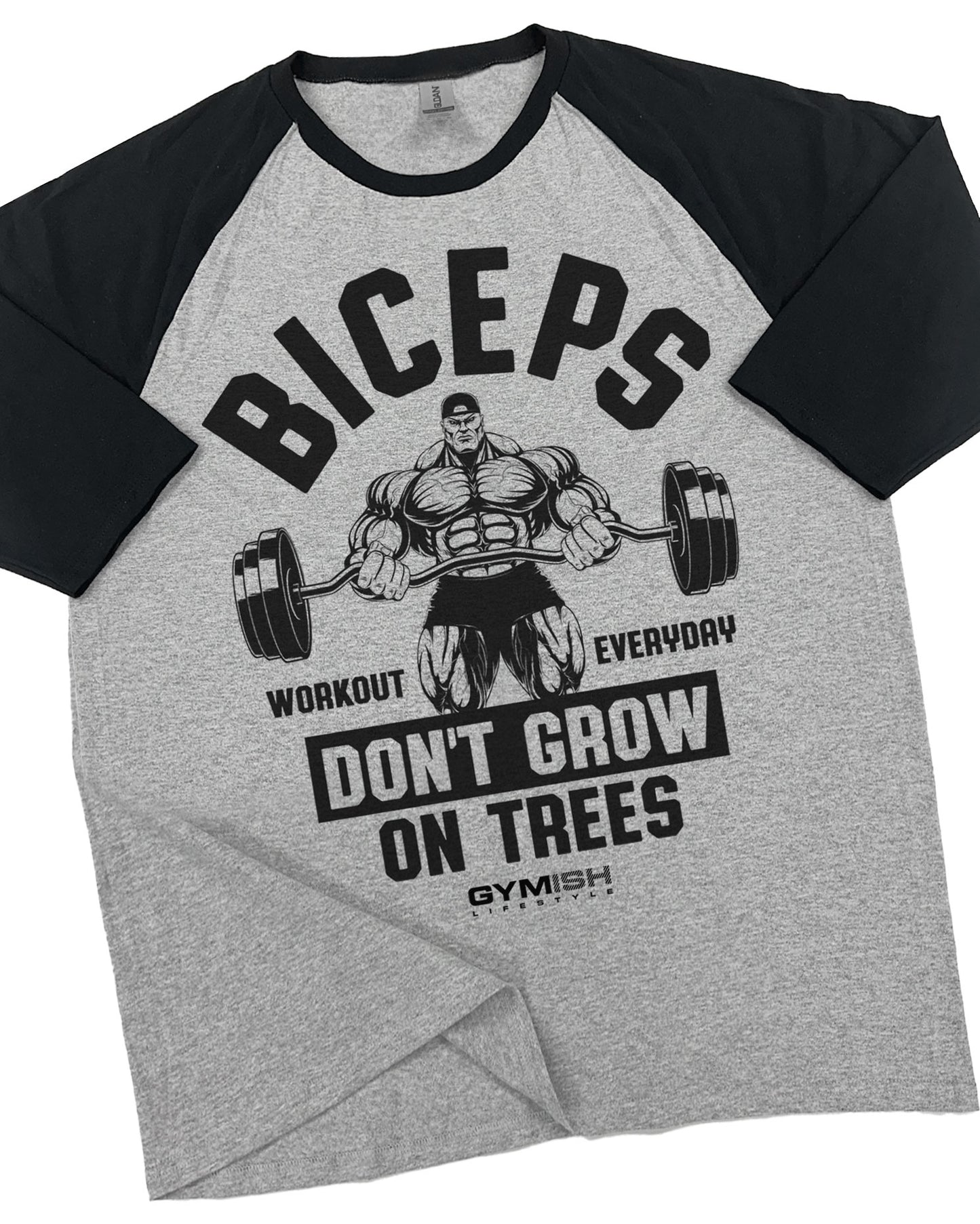 34- RAGLAN BICEPS Don't Grow On Trees Workout Gym T-Shirt for Men