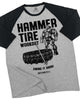 050. RAGLAN Hammer Tire Workout Gym T-Shirt for Men