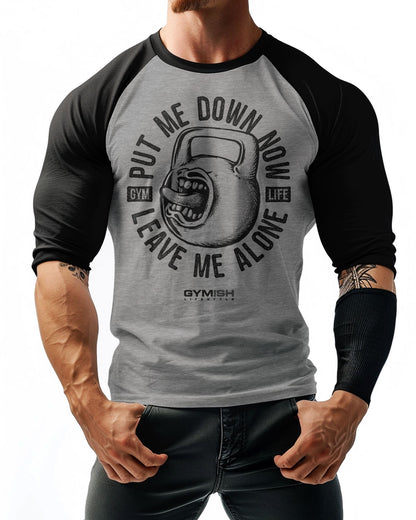 52- RAGLAN Leave Me Alone Workout Gym T-Shirt for Men