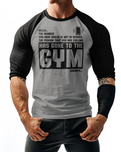 59- RAGLAN Hello... Goodbye Workout Gym T-Shirt for Men