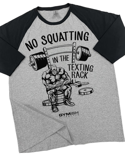 69- RAGLAN No Squatting Workout Gym T-Shirt for Men