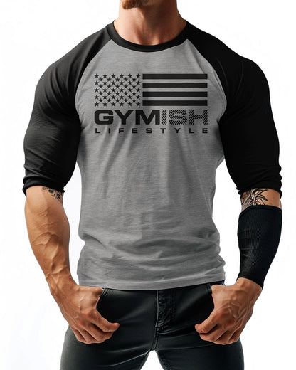 74- RAGLAN FLAG Workout Gym T-Shirt for Men