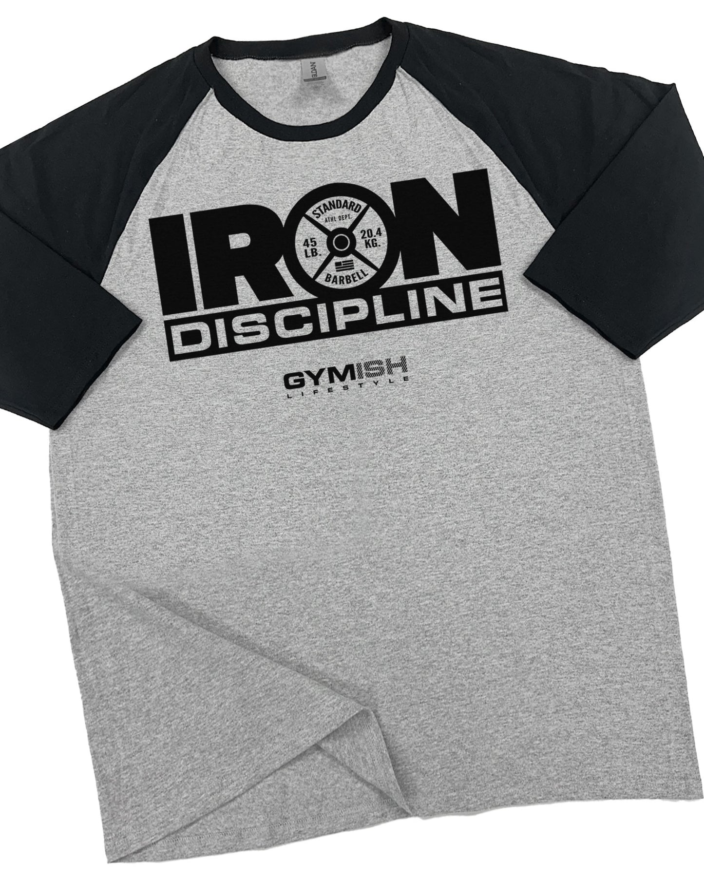 79- RAGLAN IRON DISCIPLINE Workout Gym T-Shirt for Men