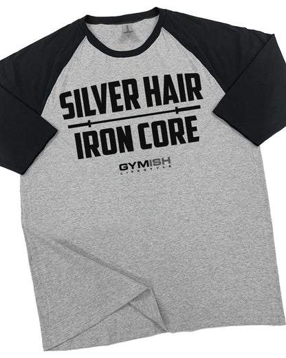 83- RAGLAN SILVER HAIR, IRON CORE Workout Gym T-Shirt for Men