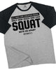 090. RAGLAN CREATED EQUAL SQUAT Funny Workout Gym T-Shirt for Men