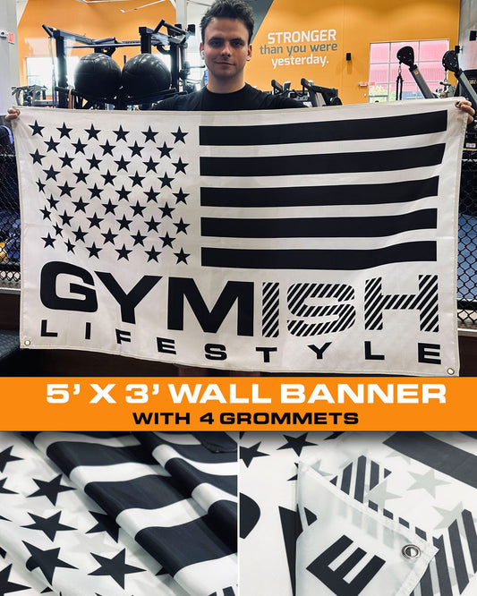 Gym Banner, 5x3 ft Workout Banner for Home Gym, Motivational Banner Poster T-Shirt GYMISH LIFESTYLE