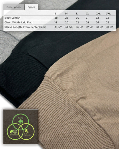 067- Keep Pushing Lightweight Long Sleeve Hooded T-shirt for Men