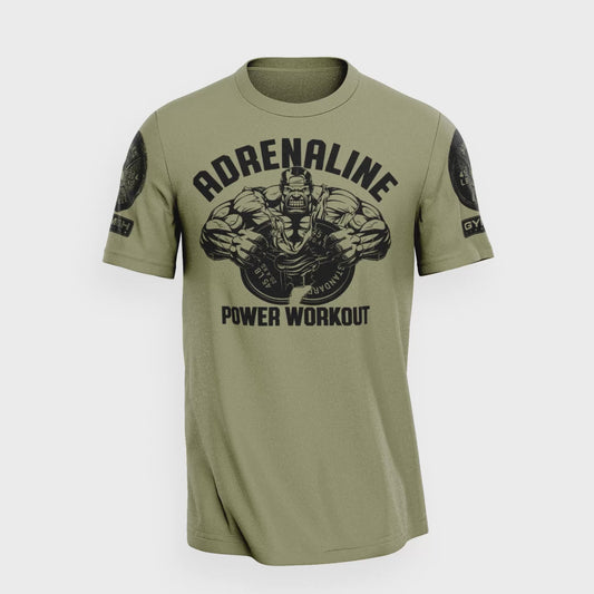 020. Adrenaline Funny Motivational Workout Gym T-Shirt for Men