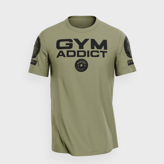 040. GYM-ADDICT Funny Motivational Workout Gym T-Shirt for Men