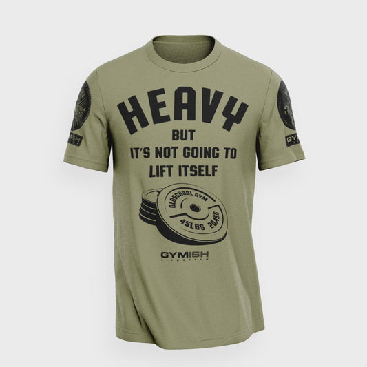 041. Heavy Lift Funny Motivational Workout Gym T-Shirt for Men