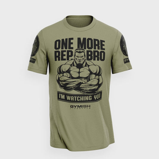 033. One More Rep, Bro! Funny Workout T-Shirt for Men