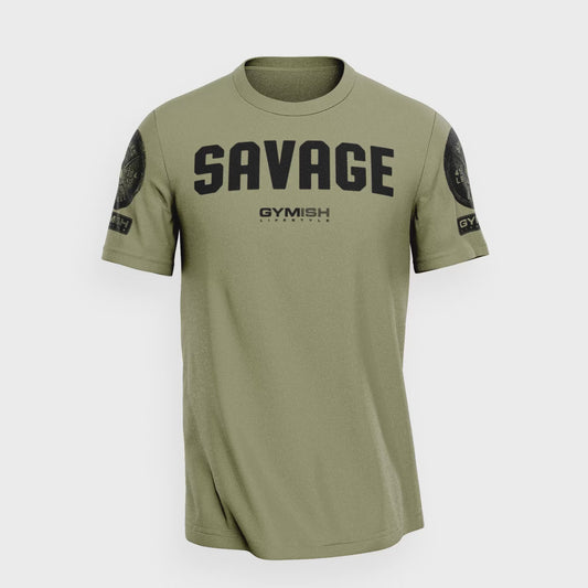 003. Savage Funny Motivational Workout Gym T-Shirt for Men