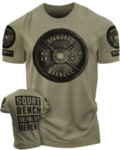 001. SQUAT, BENCH, DEADLIFT Funny Motivational Workout Gym T-Shirt for Men