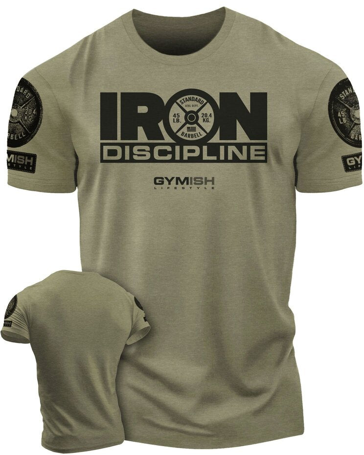 079. Iron Discipline Funny Workout Gym T-Shirt for Men